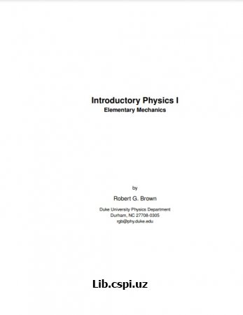 Introductory Physics I - Elementary Mechanics
