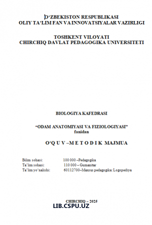 ODAM ANATOMIYASI VA FIZIOLOGIYASI