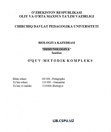 “IMMUNOLOGIYA”